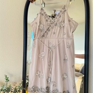 Embellished Cream Dress
